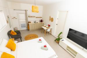 Un televizor și/sau centru de divertisment la Studio Apartment Volterra Curacao