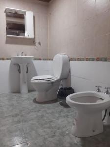 a bathroom with a toilet and a sink at Sol y Luna 1 in Perito Moreno