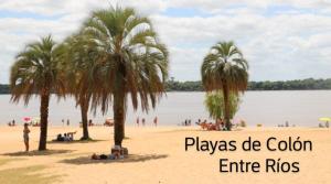 una playa con palmeras y las palabras juegan de color costillas enteras en Vergniaud 70 en Colón