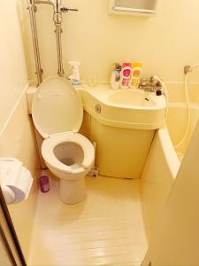 y baño con aseo y lavamanos. en Hana House West Shinjuku, en Tokio