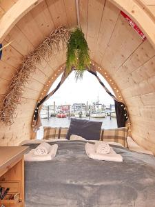 Posezení v ubytování Boathouses - Overnat på vandet ved Limfjorden