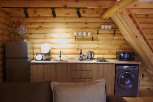 Kuchyň nebo kuchyňský kout v ubytování Wooden hut