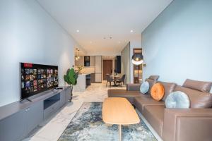 Posezení v ubytování Metropole Thu Thiem Condo Apartment