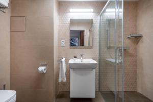 Koupelna v ubytování Apartmán nahoře v Dole + 20 fotografií
