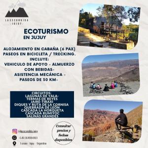 un folleto para un evento turístico en Argentina en Cabaña La escondida - JuJuy- en San Salvador de Jujuy