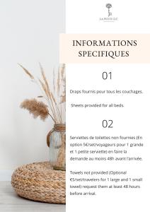 a page of a flyer with a vase on a table at Le Petit Bohème - Cocon Rochelais in La Rochelle