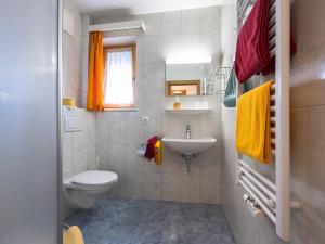 een badkamer met een toilet en een wastafel bij Gästehaus Bleiweis-Zehentner in Zell am See