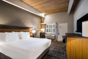 a hotel room with a bed and a flat screen tv at Best Western Antlers at Glenwood Springs in Glenwood Springs +53 photos