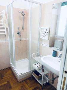 a bathroom with a shower and a sink at Casa Futura in Rome
