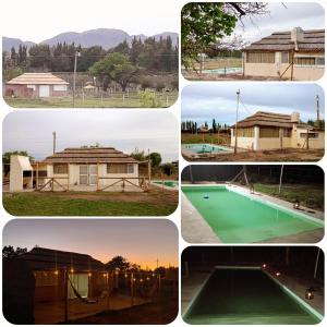un grupo de cuatro fotos de diferentes casas en Cabaña Natali y Ariel en San Rafael
