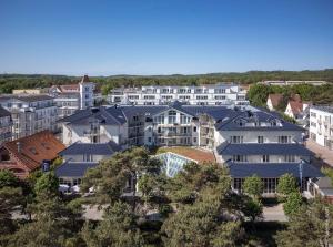 an aerial view of a city with buildings at Dorint Strandhotel Binz/Rügen in Binz