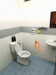 a bathroom with a toilet and a sink at D'Luna Homestay Terengganu - LADANG GEMILANG 2 in Kuala Terengganu