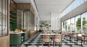 博鳌招商馨乐庭乐城公寓酒店餐厅或其他用餐的地方