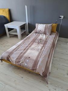 a bed sitting on the floor in a room at Rakvere studio in Narva