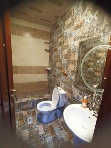łazienka z toaletą i umywalką w obiekcie جناح فندقي أمام جامعة المنصورة w mieście Al-Mansura