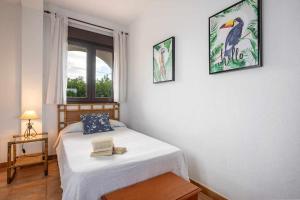 Łóżko lub łóżka w pokoju w obiekcie Casa rural Cuchia con vistas