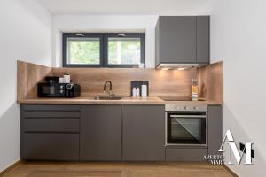 a kitchen with a sink and a counter top at Gorska idila - Villa Jela in Stari Laz