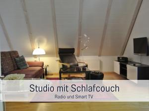 TV a/nebo společenská místnost v ubytování Landhaus Edelmann