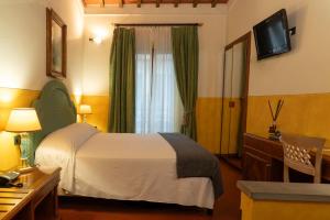 pokój hotelowy z łóżkiem i telewizorem w obiekcie Hotel Panama we Florencji