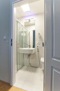 a bathroom with a sink and a toilet at River View Residence by Charles Bridge in Prague