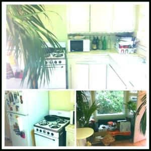 uma colagem de fotos de uma cozinha com fogão em Echo Park Home with Yard Your Private Oasis in the Heart of LA! em Los Angeles
