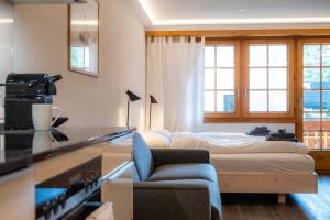 Predel za sedenje v nastanitvi Baccara Studio with Matterhorn view by Inspiring Places Zermatt