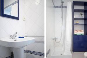 2 Bilder eines Badezimmers mit Waschbecken und Dusche in der Unterkunft FANTASTIC apartment in Barcelona in Barcelona