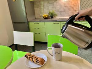 Kuchyň nebo kuchyňský kout v ubytování Amely Hostel