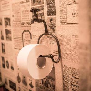 a roll of toilet paper hanging on a wall at chalupa Maletínka in Starý Maletín +20 photos