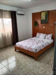 1 dormitorio con 1 cama grande en una habitación en Appartements Haut de Guégué, en Libreville