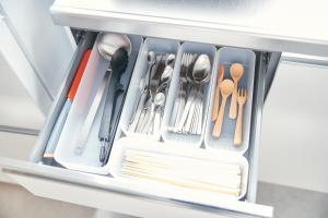 a drawer in a refrigerator filled with utensils at THE KAMAKURA＋LIVING - Vacation STAY 62510v in Kamakura