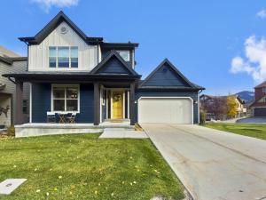 a house with a blue and white house at 5410 Cross Country Mountain Ski Getaway with Hot Tub & Pool! home in Park City