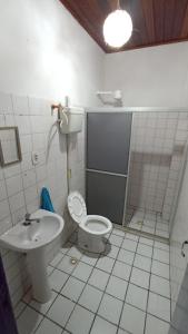 a bathroom with a toilet and a sink at Hostel Salvador Meu Amor in Salvador