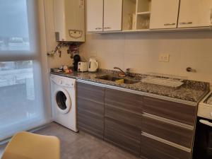 a kitchen with a sink and a washing machine at PRISMA CUARENTA in Villa Carlos Paz