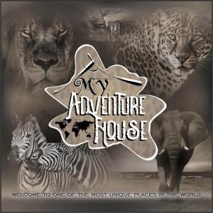 a group of zebras and a leopard and an elephant at Adventure Bush Manor in Marloth Park