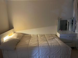 1 dormitorio con cama, tocador y espejo en Haeng Un - For Foreigner & Female Only en Suwon