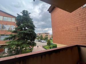 vistas a un árbol desde el balcón de un edificio en Malpighi 40 en Arezzo
