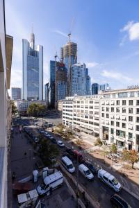 Uma visão geral de Frankfurt ou uma vista da cidade tirada do apart-hotel