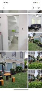 un collage de cuatro fotos de una casa en Vacation home in Lancaster new city Cavite Philippines en General Trias
