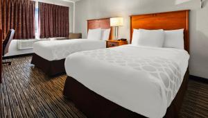 Rúm í herbergi á Magnuson Hotel Detroit Airport
