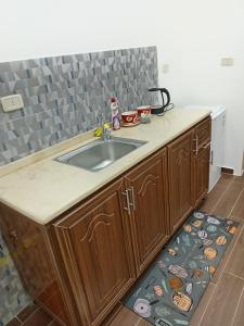 a kitchen with a sink and a counter top at EMILE ALTWAL in Madaba