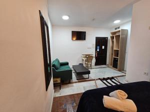 una habitación con una cama y una sala de estar en Casona de San Andrés Boutique Hotel, en Sevilla 36 fotos más