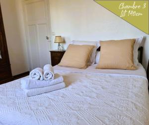 Łóżko lub łóżka w pokoju w obiekcie VILLA ANNEE 30 Rénovée ,Terrasse et Jardin