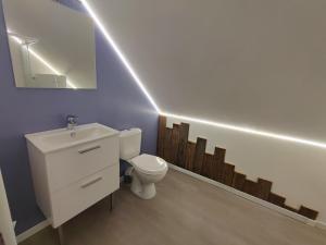 a bathroom with a white sink and a toilet at Edera in Saint-Aignan