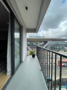 an office balcony with a view of an airport at Mos retreat in Lagos