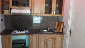 a small kitchen with a sink and a stove at NEFISSA Résidence in Tunis