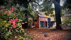 Zahrada ubytování tiny house BARACZEK Brno-Jundrov, ulice Veslařská