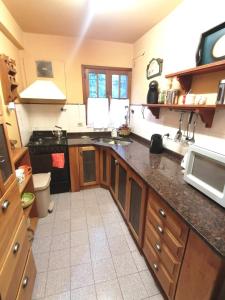 cocina con fregadero y encimera en Cálido departamento céntrico en San Martín de los Andes en San Martín de los Andes