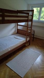 a bedroom with a bunk bed and a rug at Apartment in Ossiach in Altossiach