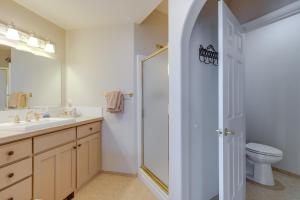 a bathroom with a sink and a toilet and a mirror at Oceanside Beach Home with 180-Degree Views! in Oceanside +31 photos